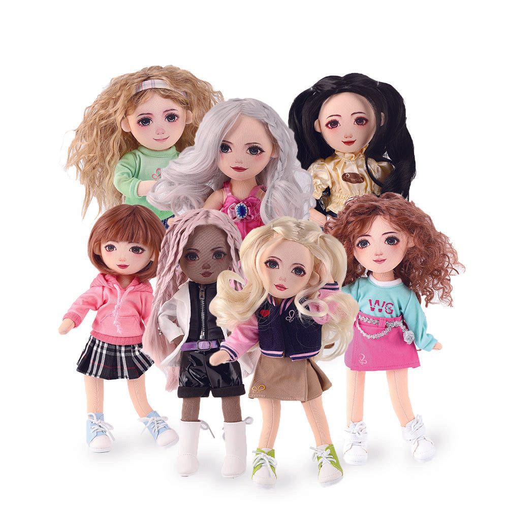 WeGirls Dream Careers Collection · 7 Articulated Dress-Up Dolls Set