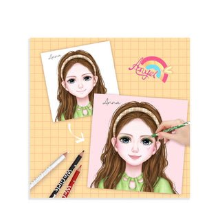 WeGirls Anna makeup transformation - before & after coloring book