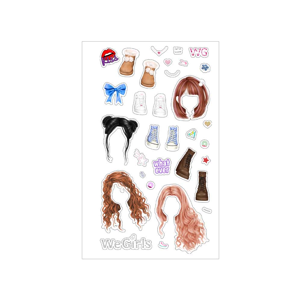WeGirls fashion design stickers - hairstyles and accessories for kids