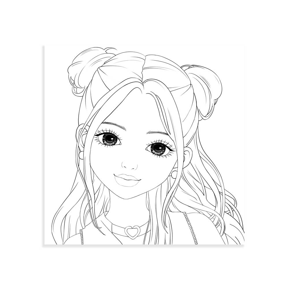 WeGirls makeup line art coloring page - pre-makeup design sketch