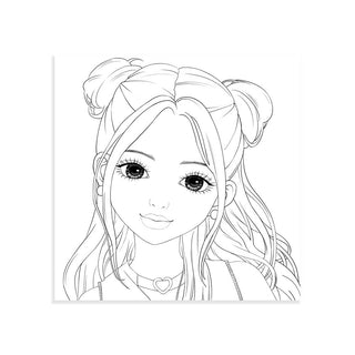 WeGirls makeup line art coloring page - pre-makeup design sketch
