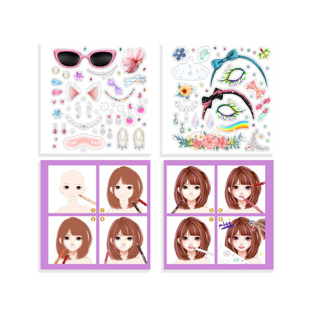 WeGirls makeup design stickers - beauty steps and creative looks
