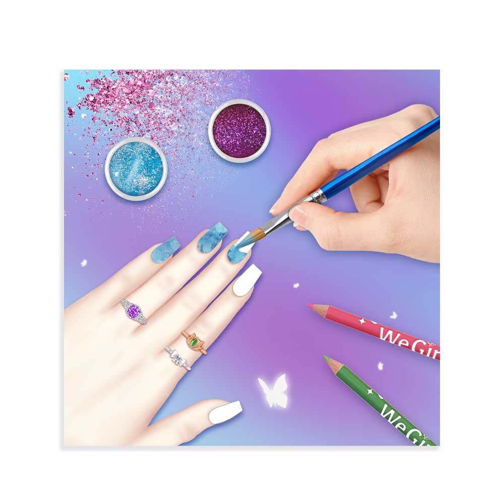 WeGirls nail art tutorial - fun coloring guide for kids