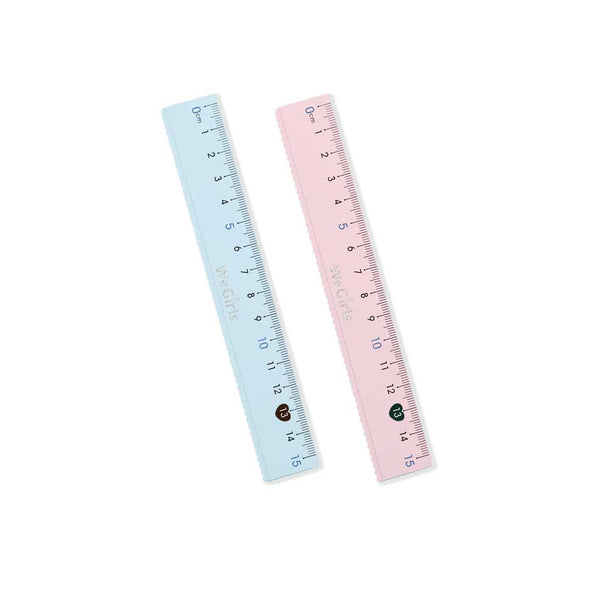 WeGirls 15cm dual-color ruler - clear刻度 measuring tool for children in blue/pink options