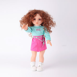 Yufei doll waving hello in a friendly, interactive pose perfect for storytelling