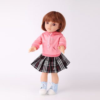 Side profile showing Akiko doll's Japanese kawaii style silhouette