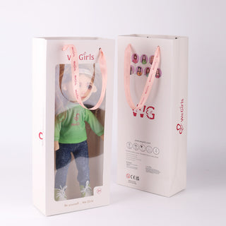 Anna doll presented in elegant white cardboard gift tote packaging - ready for gifting