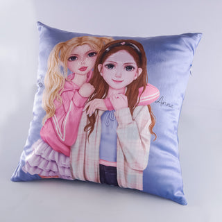 WeGirls pillow in a gift bag as a birthday present for best friend