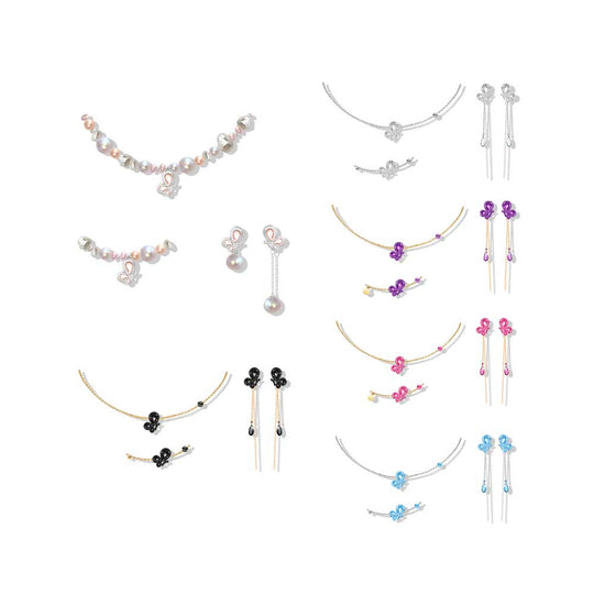 WeGirls butterfly jewelry set (necklace+bracelet+earrings) - elegant pastel color options for girls