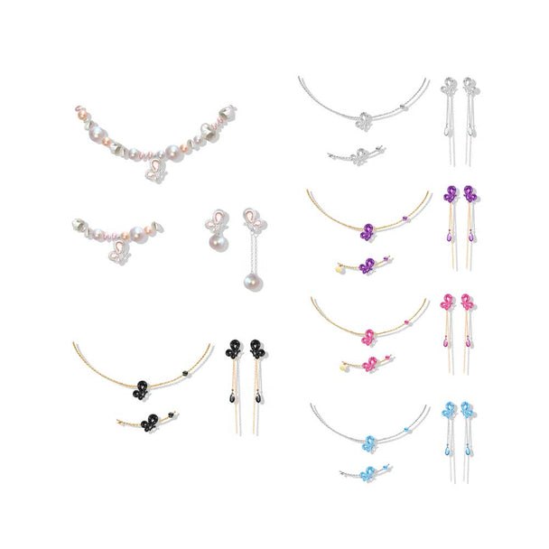 WeGirls butterfly jewelry set (necklace+bracelet+earrings) - elegant pastel color options for girls