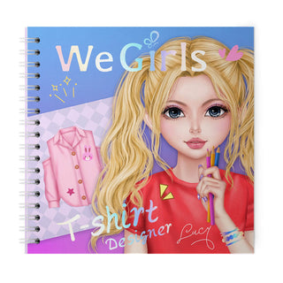 WeGirls Fashion Sketchpad cover – DIY T-shirt design coloring book for kids ages 4-16
