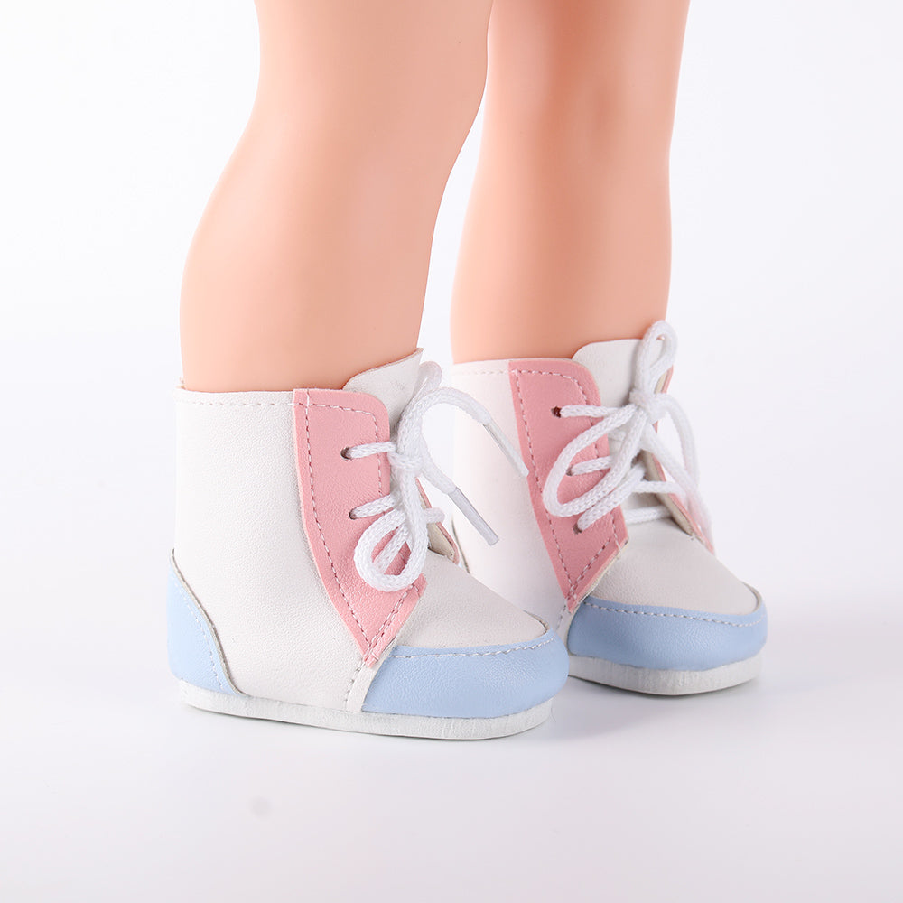Detailed view of Lucy doll's shoes showing texture and design