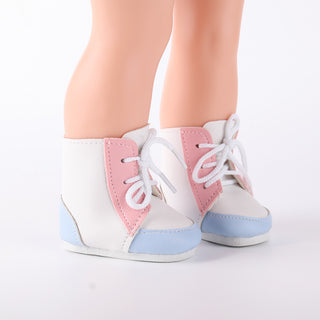 Detailed view of Lucy doll's shoes showing texture and design