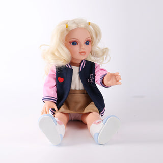 Lucy doll sitting gracefully demonstrating joint stability and balance