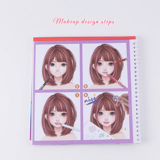 WeGirls Makeup Tutorial Reference Sheet - Visual Guide for Kids to Practice Makeup Art and Color Blending