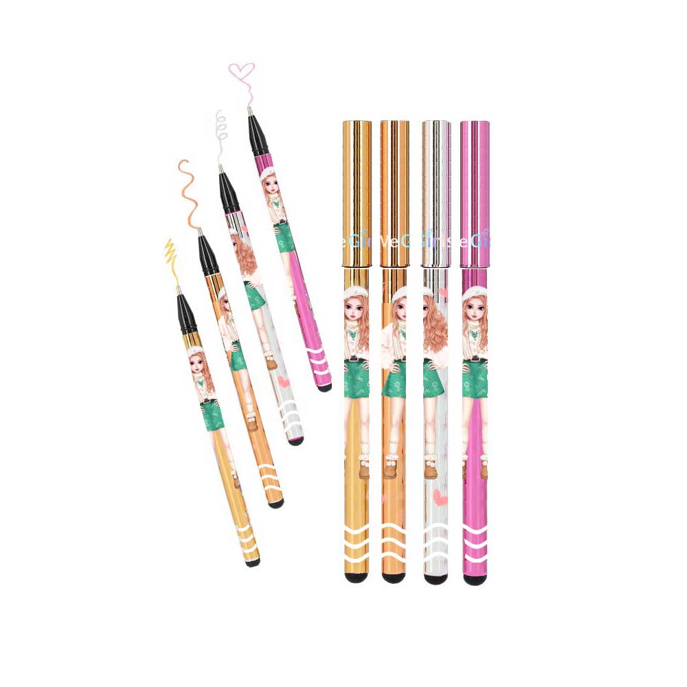 WeGirls metallic gel pen 4-color set - sparkle ink for creative drawing and DIY crafts, vibrant colors