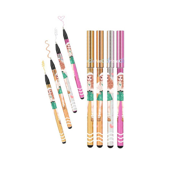 WeGirls metallic gel pen 4-color set - sparkle ink for creative drawing and DIY crafts, vibrant colors