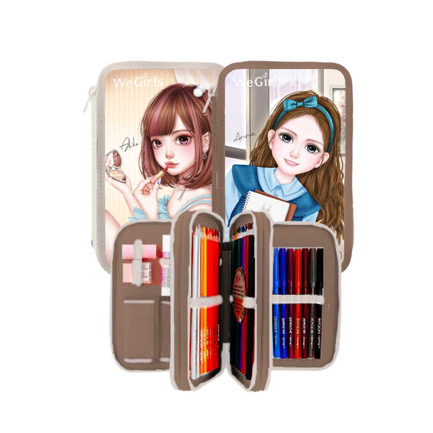 WeGirls multi-compartment student pencil case collection - large capacity organizer in various colors