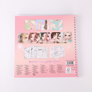 Back Cover of WeGirls Nail Art Coloring Book - Fun & Educational Activity for Children's Creativity Development