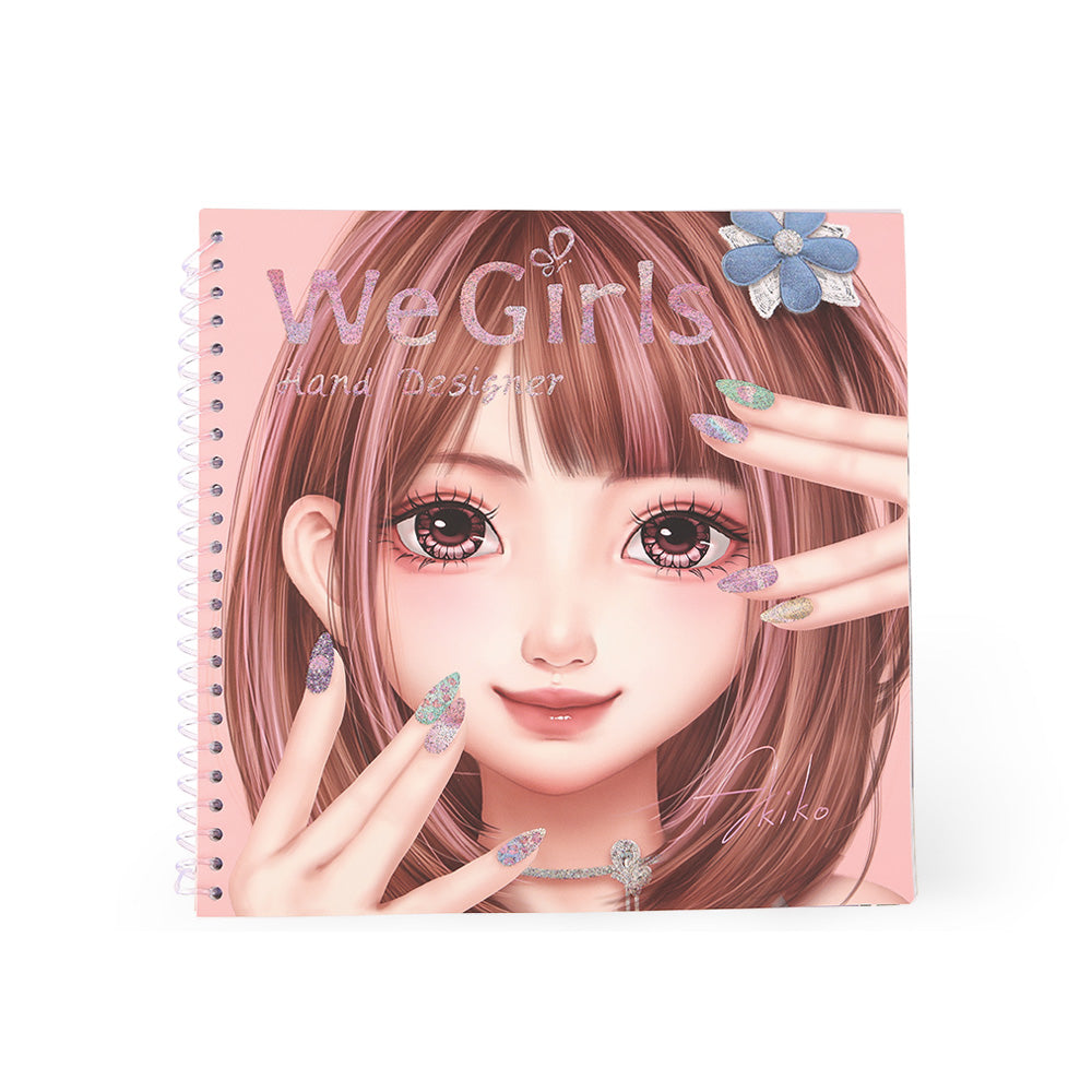 WeGirls Nail Design Coloring Book Cover - Creative Activity Book for Kids Ages 3+ to Decorate and Color Nails