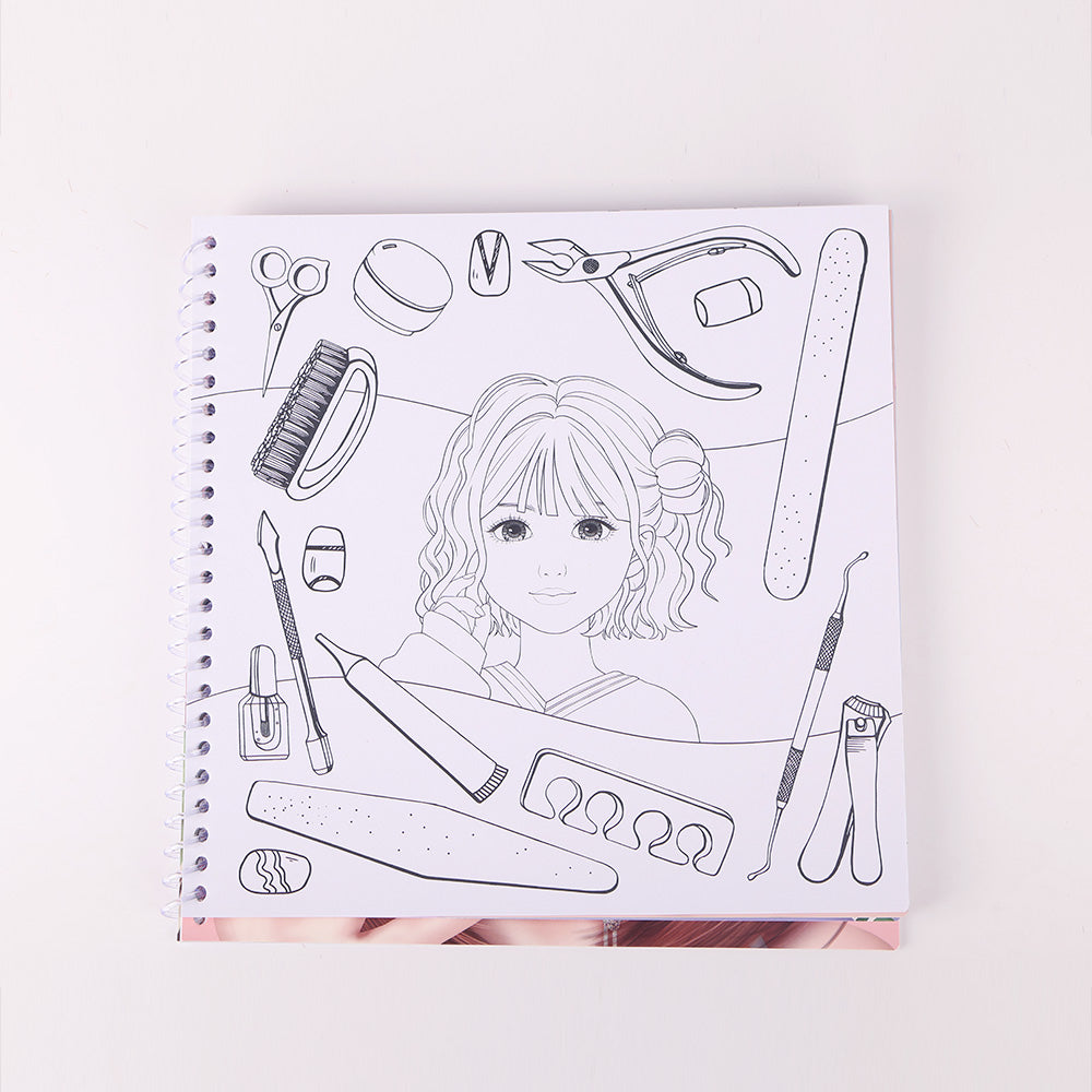 WeGirls Nail Design Line Art Template - Outline Drawings for Kids to Color and Customize