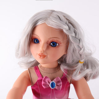 Side face close-up of Natasha doll, emphasizing her delicate facial features and ballet bun hairstyle