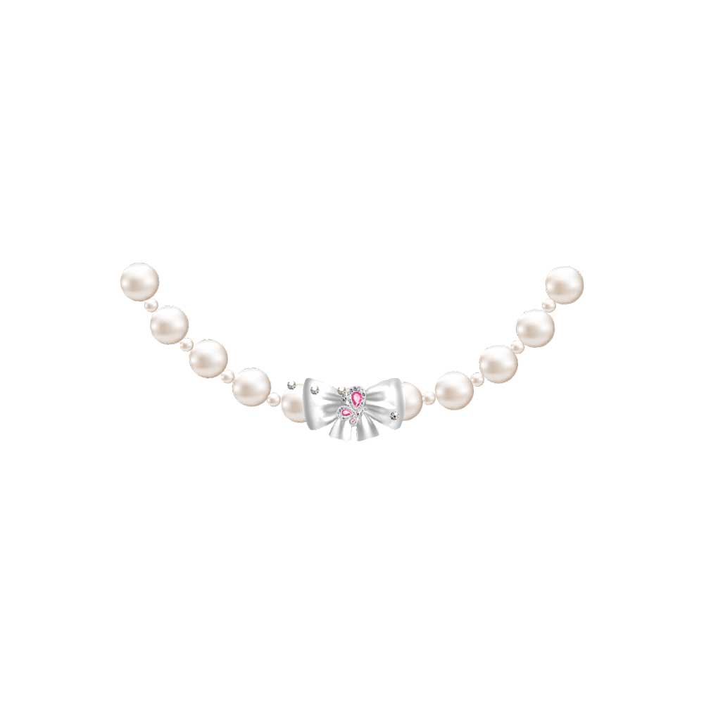 WeGirls white pearl performance necklace - elegant bow accent for stage costumes and formal events