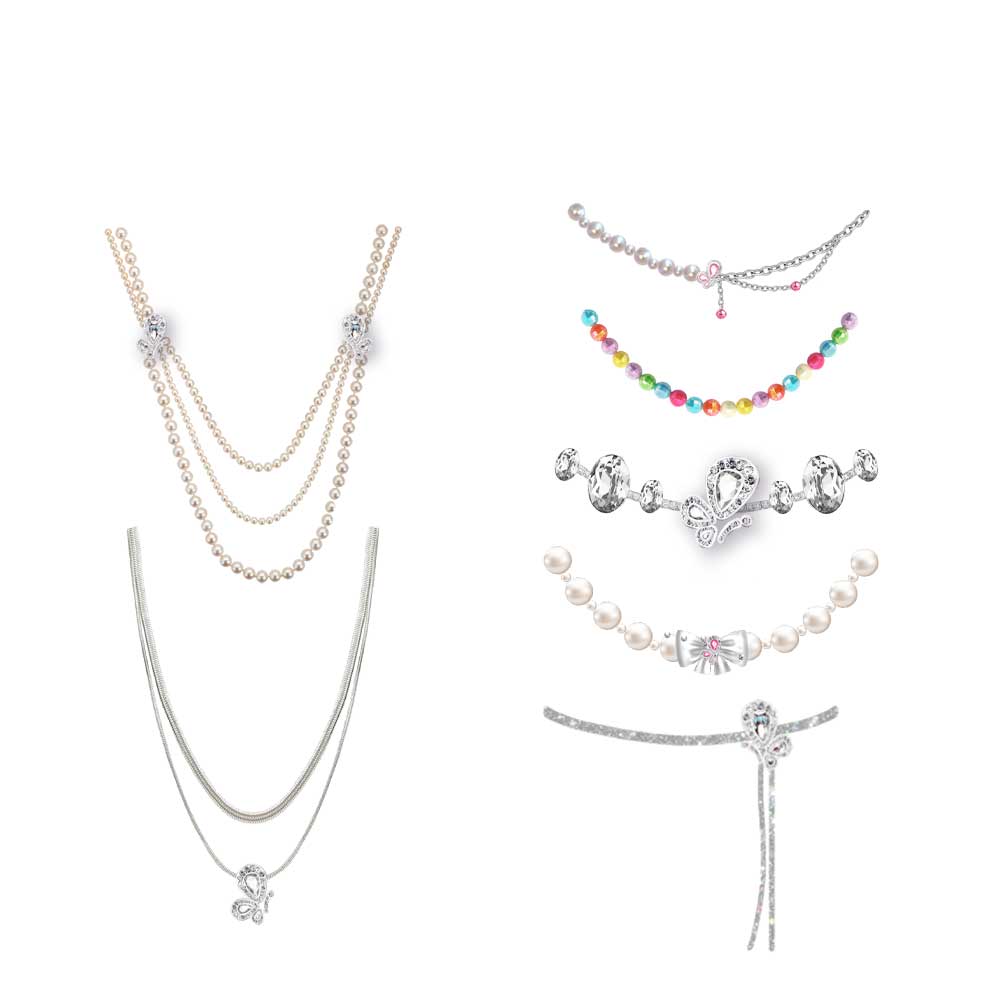WeGirls girls' layered necklace set - elegant pearl & crystal designs in single/double strand styles
