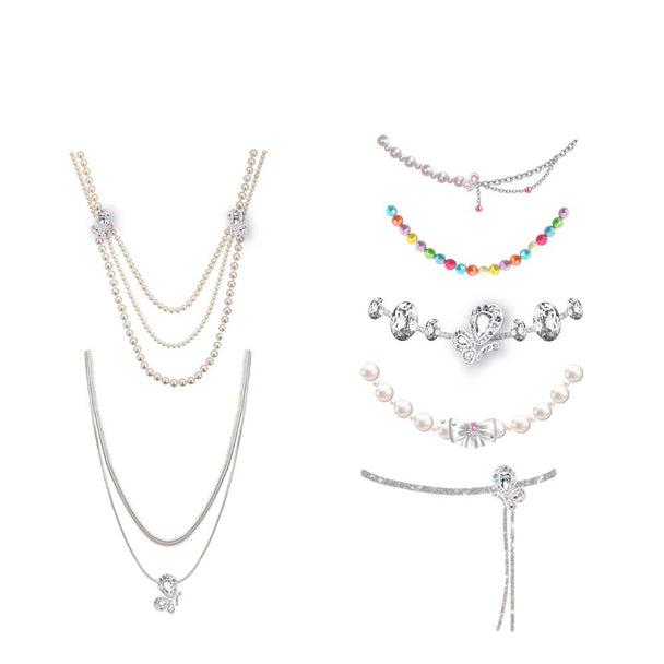 WeGirls girls' layered necklace set - elegant pearl & crystal designs in single/double strand styles