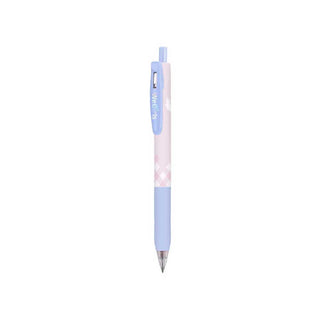 WeGirls retractable ballpoint pen - smooth black ink with gradient blue/purple geometric casing