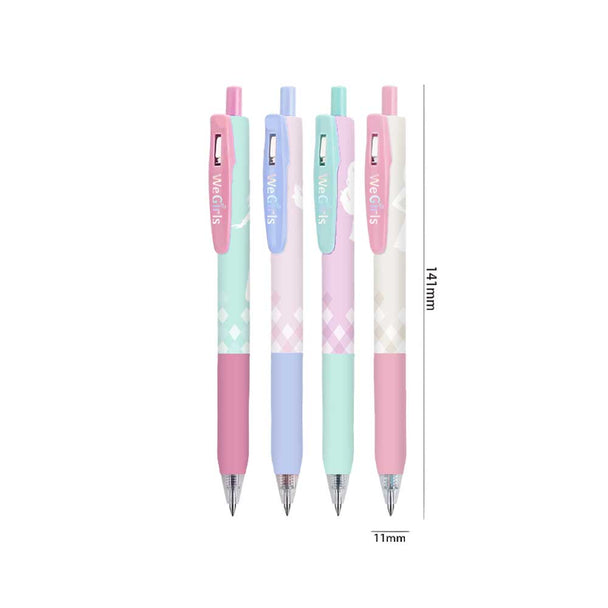 WeGirls retractable ballpoint pen for kids - smooth black ink with cute pastel colored barrel