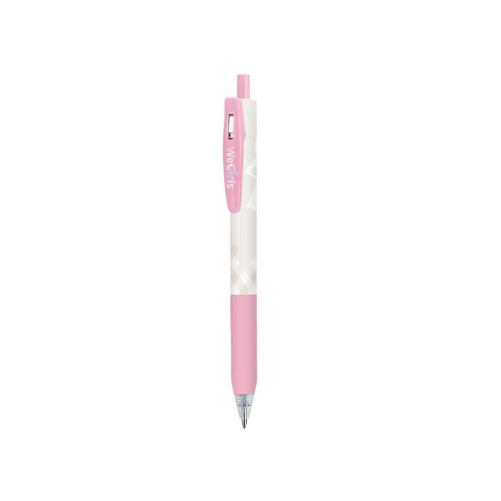WeGirls retractable ballpoint pen - ultra-smooth black ink with pink/white marble-effect casing