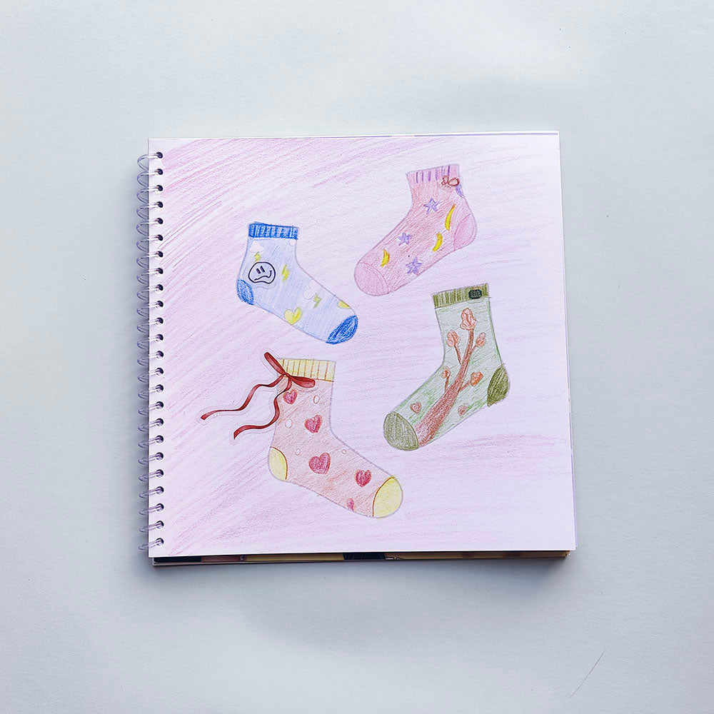 WeGirls long socks coloring template - kids design their own socks