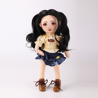 Wanru doll standing confidently with hands on hips showing her outfit