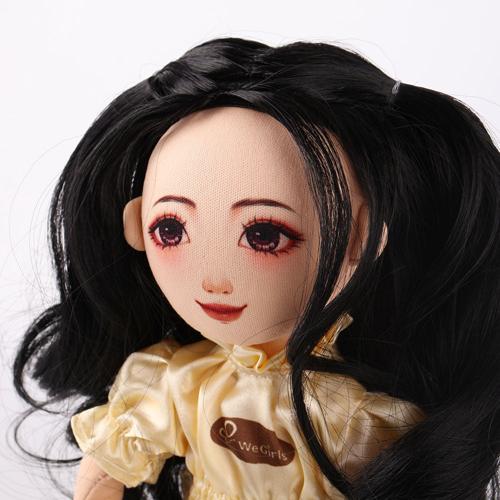 Side profile close-up showing Wanru doll's delicate facial features