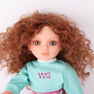 Front face close-up showing Yufei doll's glass-like eyes and detailed makeup